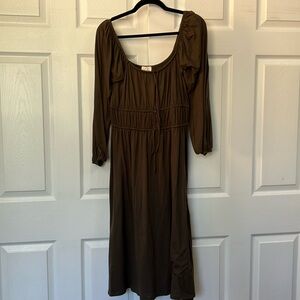 South Filly Goods Olive Green Long Sleeve Dress